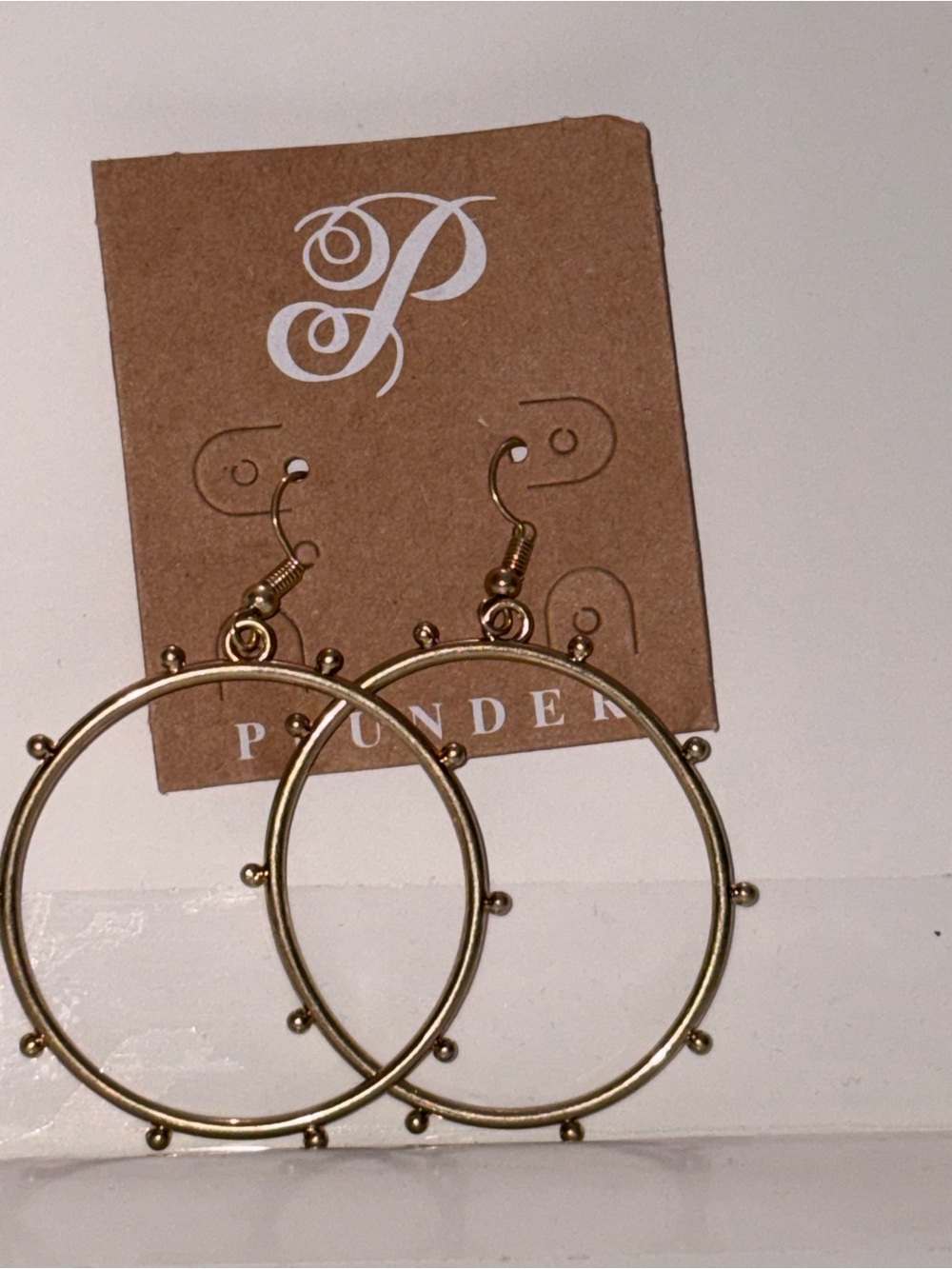 Plunder Gold Hoop Earrings with Beaded Accent Detail